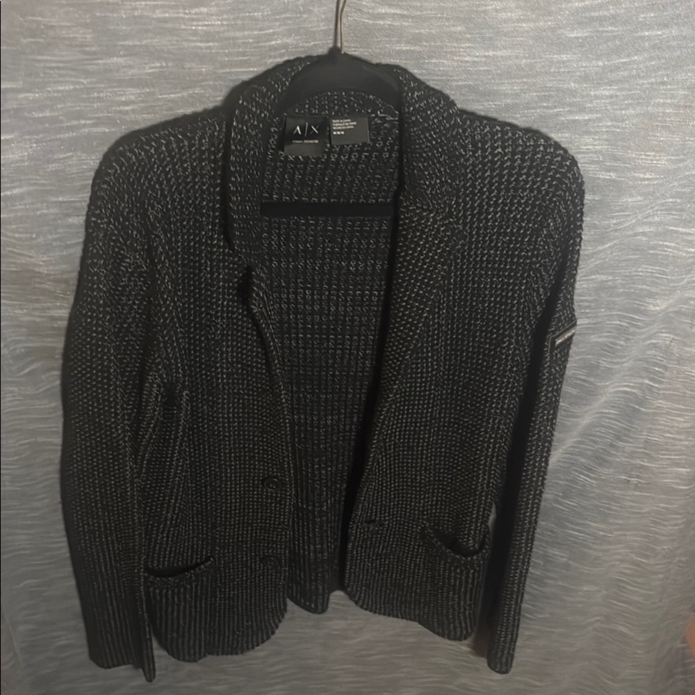 Armani Exchange Women's Dark Gray Knit Blazer